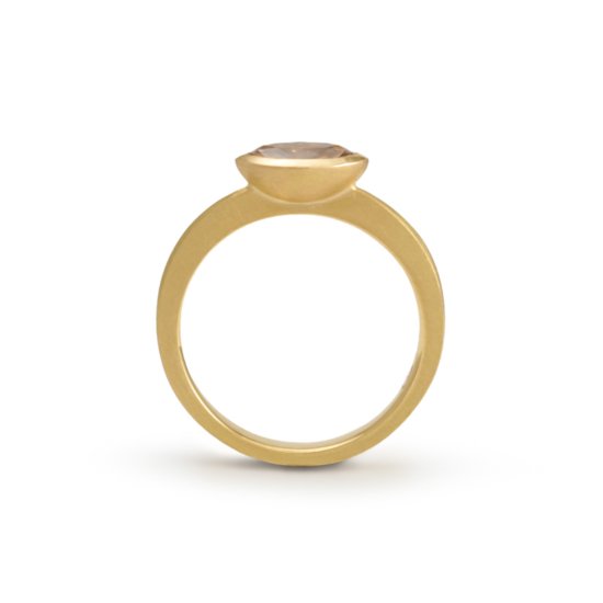 Verlobungsring aus Gold mit braunem Diamant – Bild 2